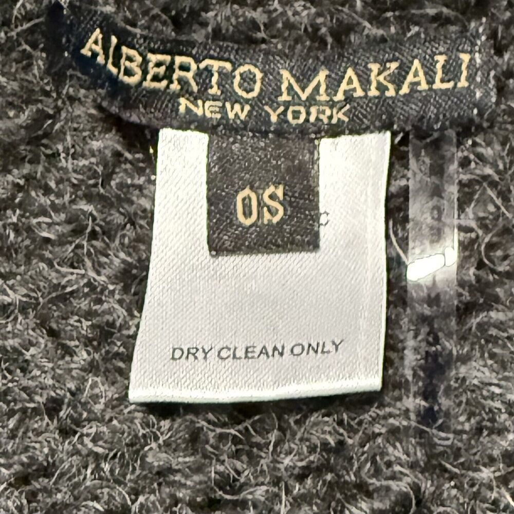 Alberto Makali Dk Gray Wool Blend Shawl Knit Womens One Size Brass Embelishments - Picture 3 of 4